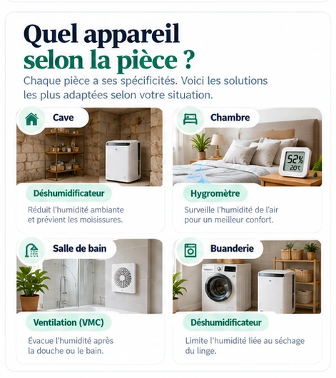 Quel appareil selon la pièce ?